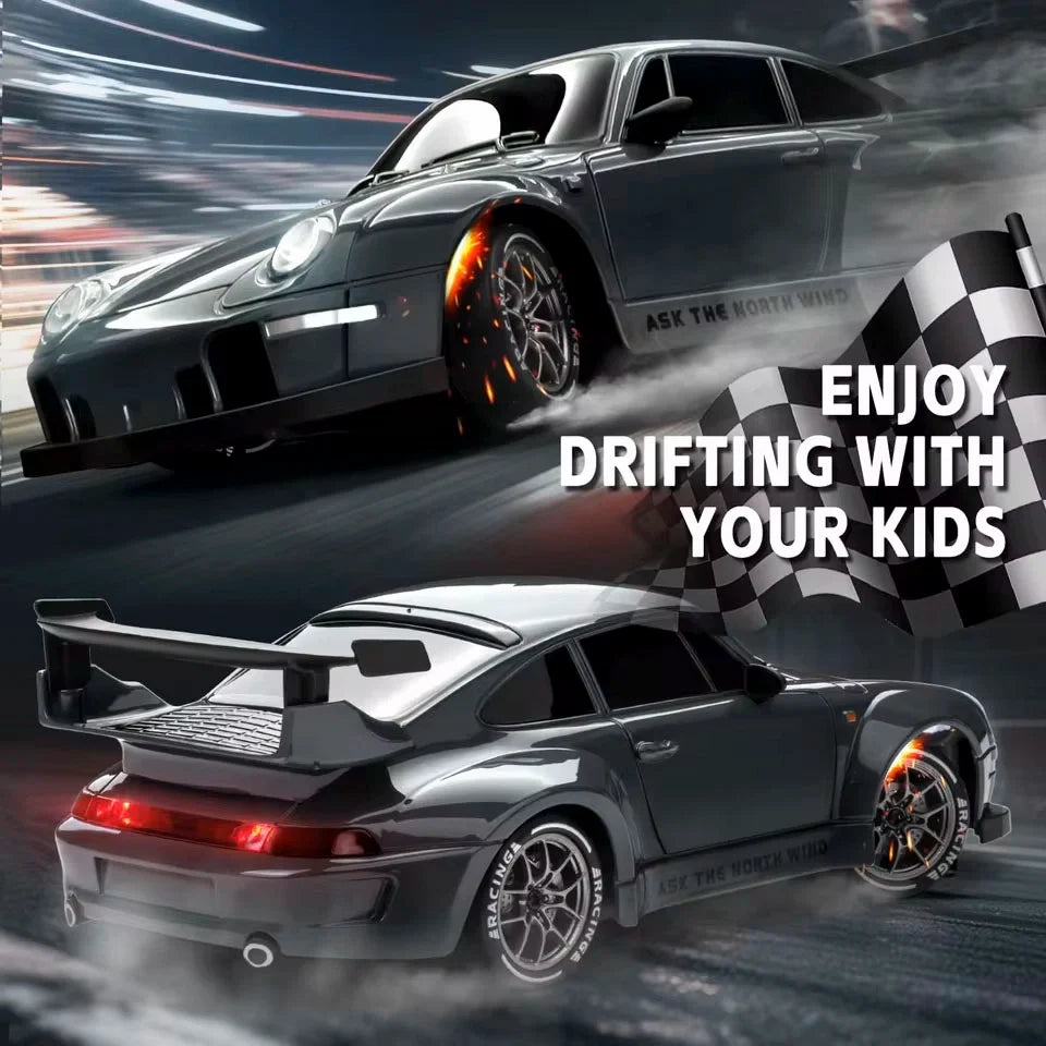 1:24 RC Drift Car 4WD – LED Lights & Drift Tires, 20KM/H, Off-Road Racing Toy for Kids & Adults