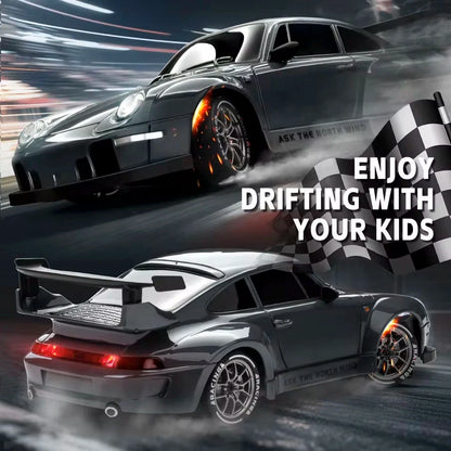1:24 RC Drift Car 4WD – LED Lights & Drift Tires, 20KM/H, Off-Road Racing Toy for Kids & Adults