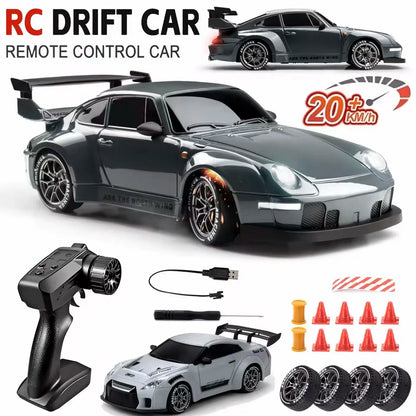 1:24 RC Drift Car 4WD – LED Lights & Drift Tires, 20KM/H, Off-Road Racing Toy for Kids & Adults