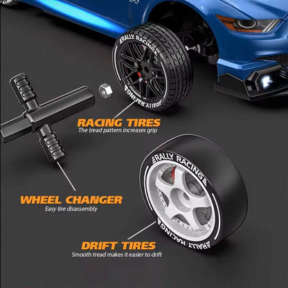 1:24 RC Drift Car 4WD Remote Control High Speed Racing Vehicle with LED Lights 2.4GHz Radio