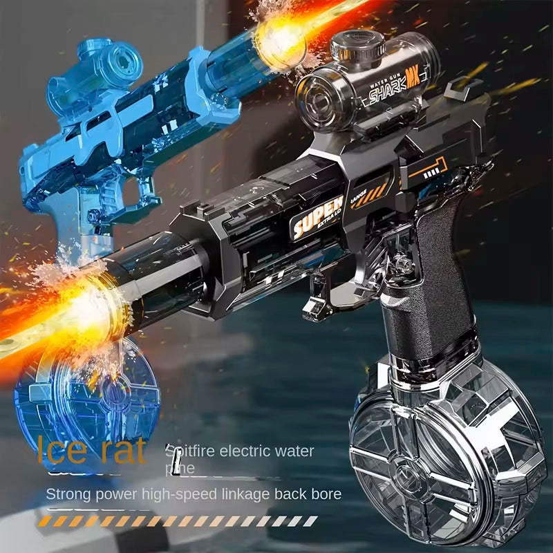 Battle 007 PRO Water Gun – Realistic Flash, Eco-Friendly Materials, 2-Pack (Blue & Black)