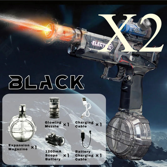 Battle Electric Water Guns 007 PRO– High Capacity Squirt Guns with Realistic Muzzle Flash