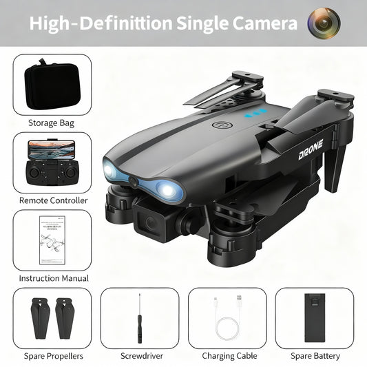 Foldable Drone with HD Dual Cameras for Aerial Photography, Quad-Rotor Aircraft with Long Battery Life